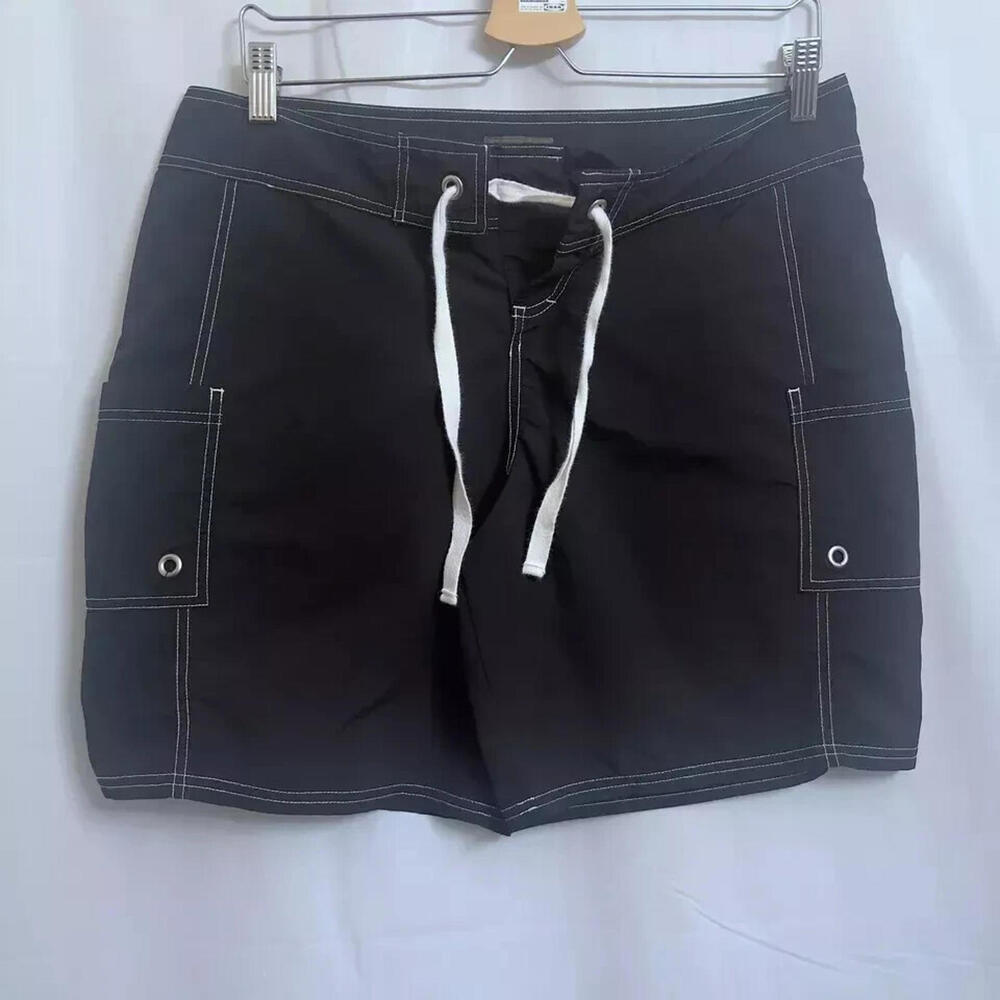 Tommy Bahama Nylon Board Shorts Men's Medium M Black / White 8 1/2" Inseam